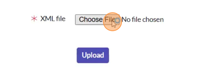 Upload the Field File A pop-up window will appear prompting you to upload an XML file. Click on Choose File and locate the XML file you previously downloaded.